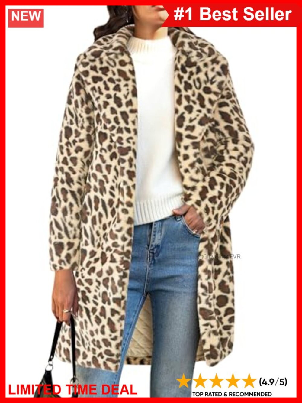 Faux Fur Coat Fuzzy Fleece Lapel Longline Jacket